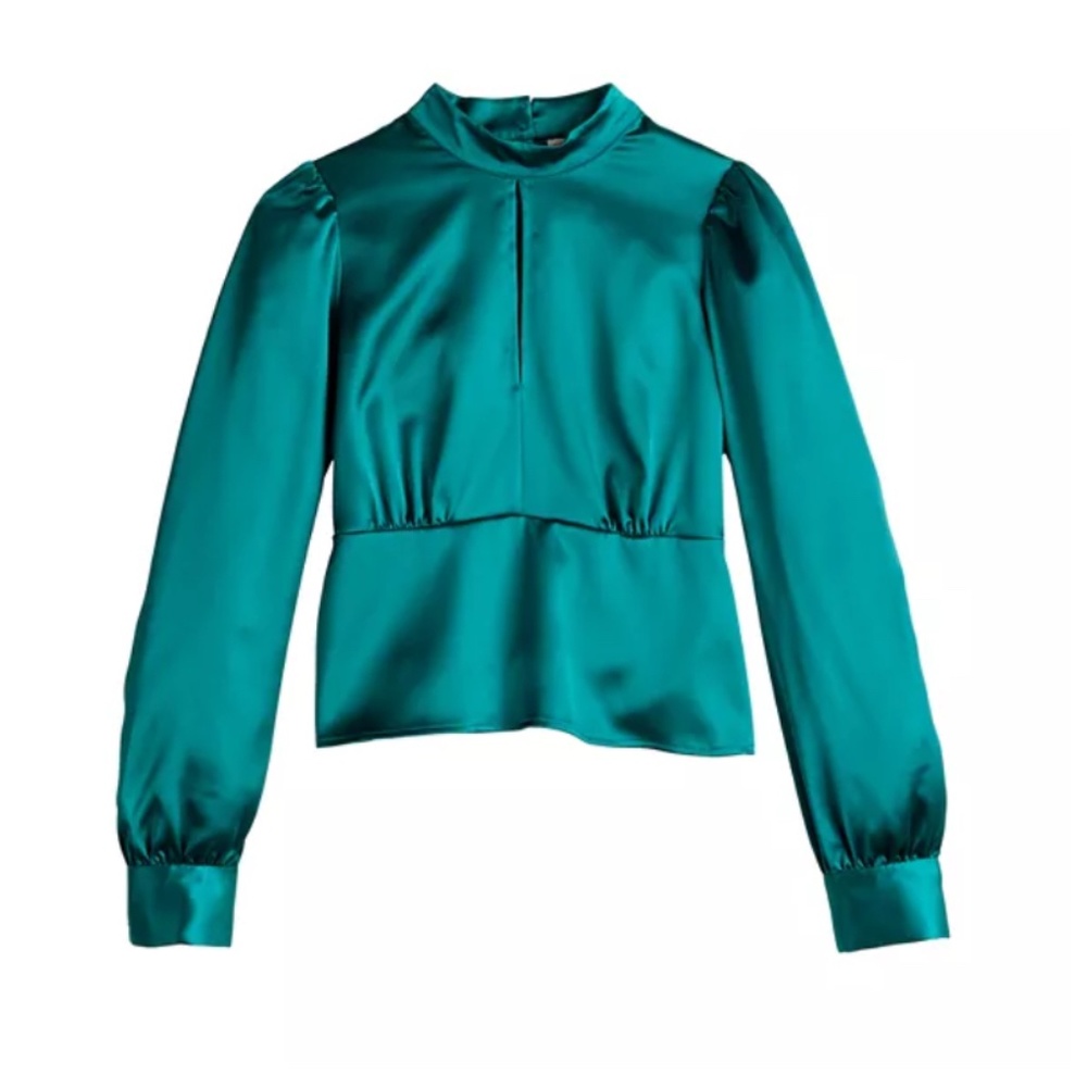 INTEMPO keyhole satin top